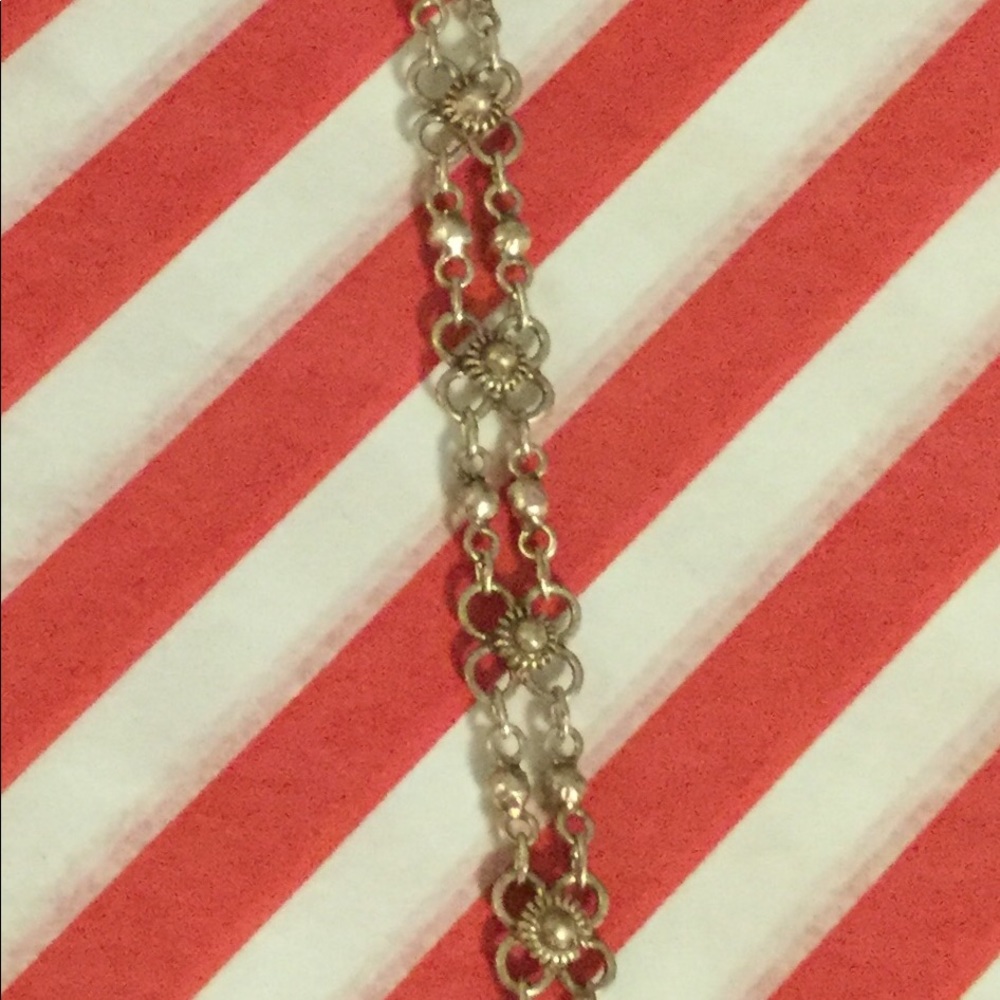 flower bracelet with heart charm
